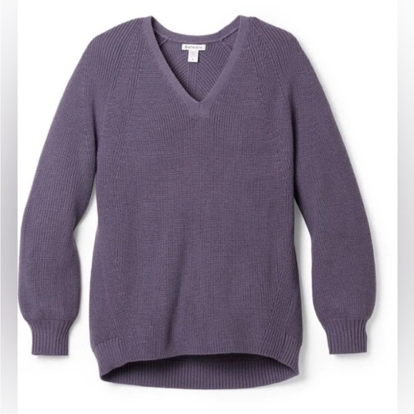 Athleta En Route Hanover Ribbed Balloon Sleeve Marino Wool Sweater Size 1X - Picture 3 of 11